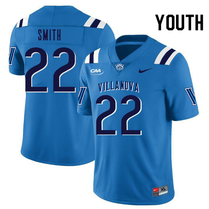 Youth #22 Devin Smith Villanova Wildcats College Football Jerseys Stitched Sale-Light Blue